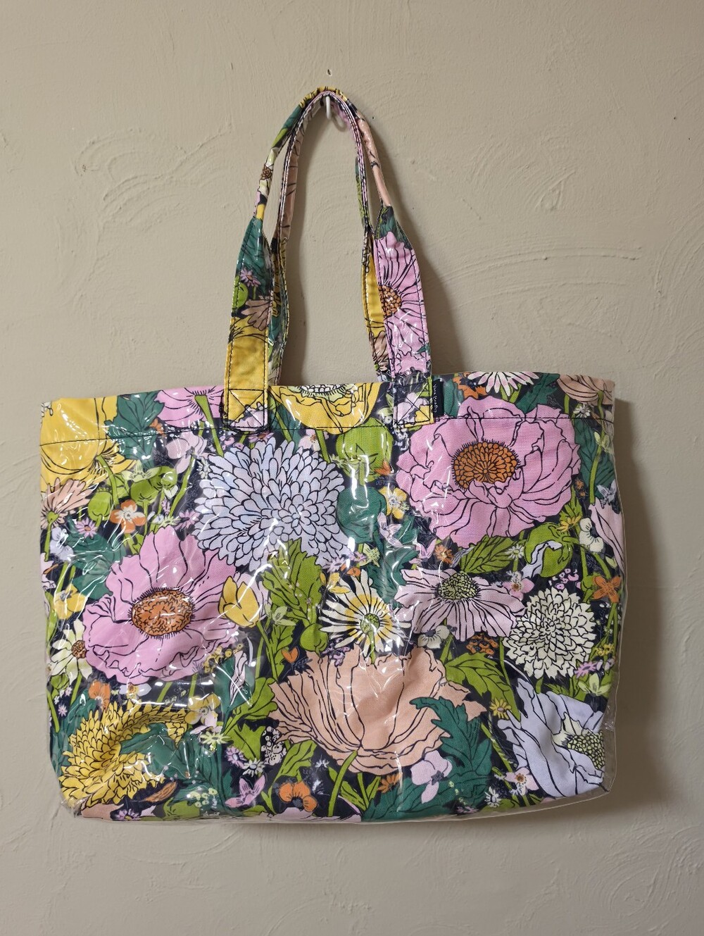 Ver Bradley Floral Print Pink & Green Tote Bag